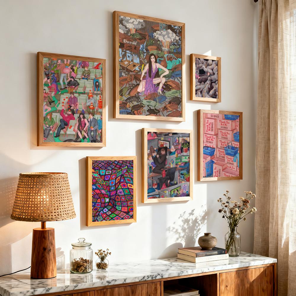 Poster Abstrak Gaya Japandi Da - Japanese Minimalist Lifestyle ulasan dan harga