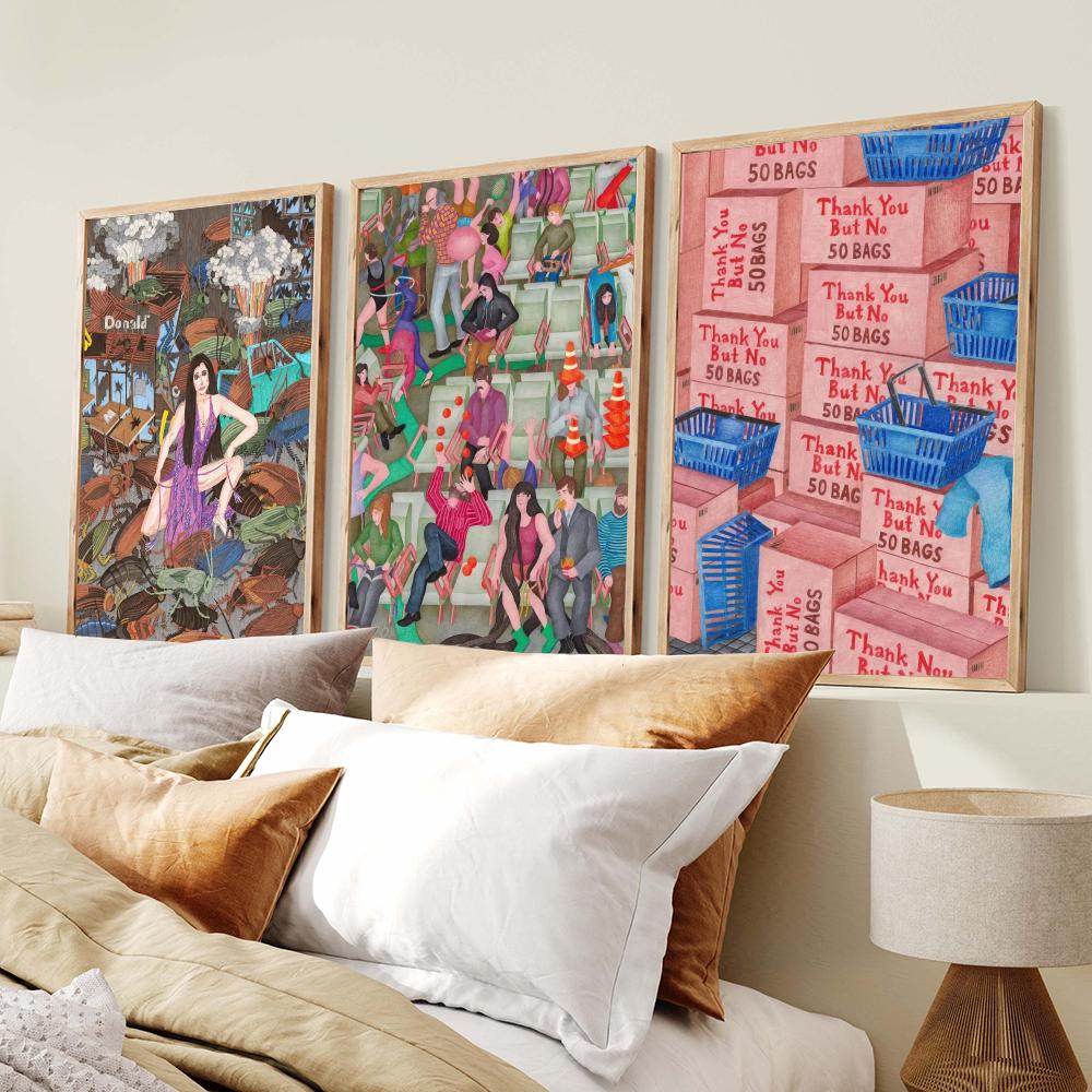 Poster Abstrak Gaya Japandi Da - Japanese Minimalist Lifestyle ulasan dan harga